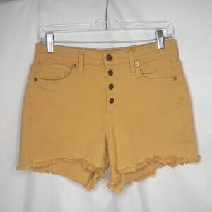 Universal Thread Women's Cut Off Button Fly Shorts Yellow 4/27